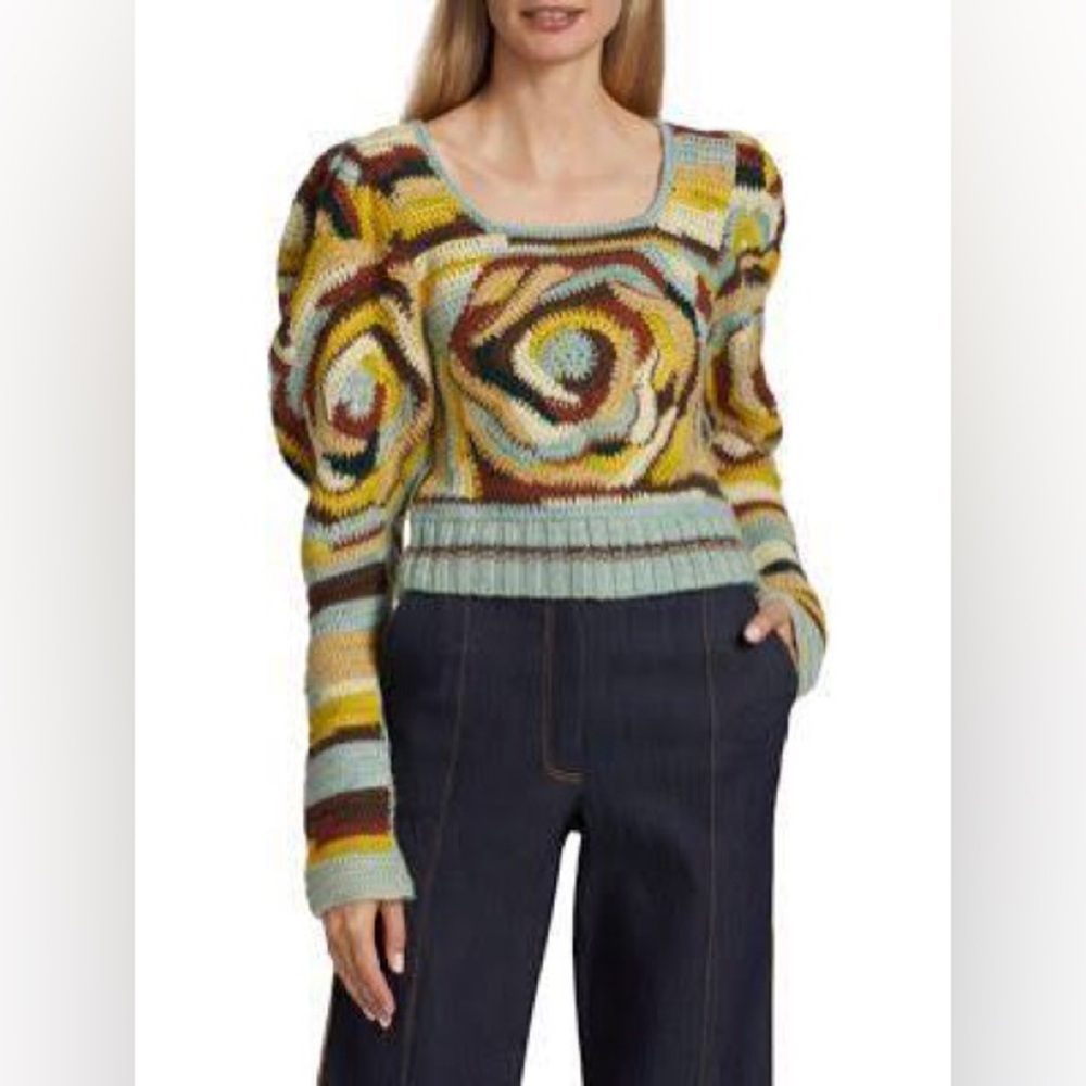 Sea New York Agnes Crochet Sweater, SS XS